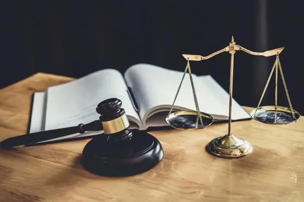 Gavel and scales of justice symbolizing legal fairness