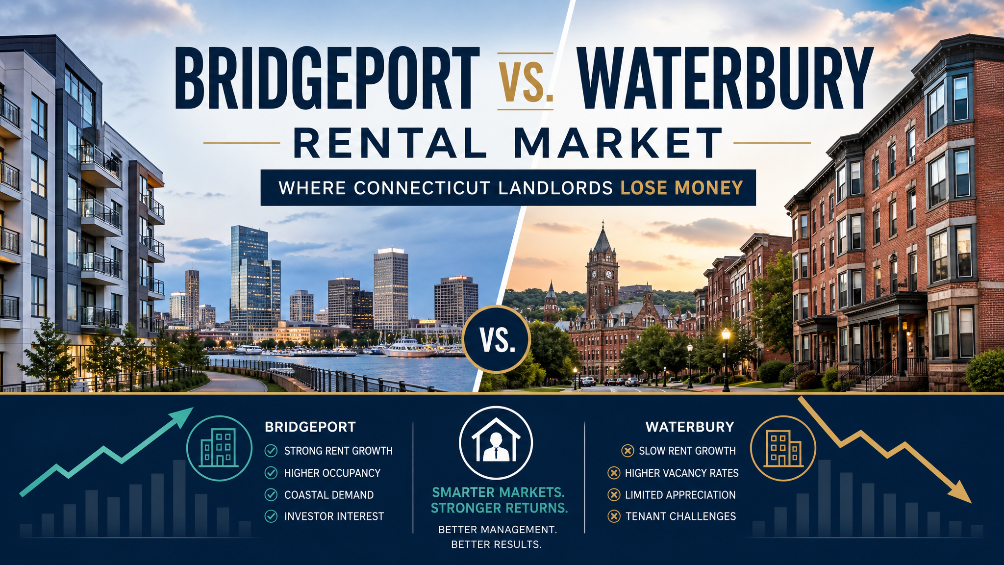 Bridgeport versus Waterbury Connecticut rental market comparison for landlords